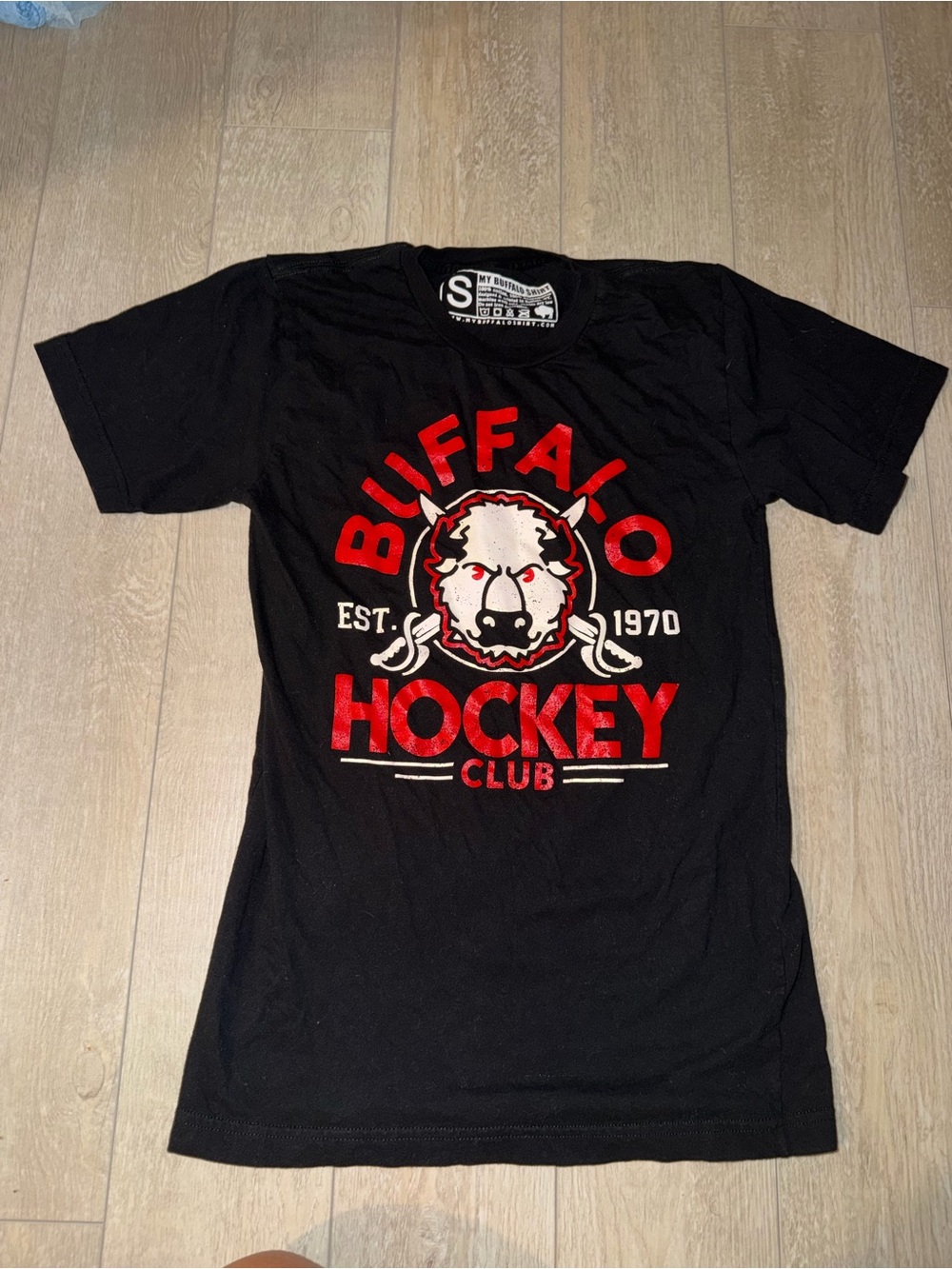 Buffalo Hockey Club Graphic Tee - Black with Red & White Logo